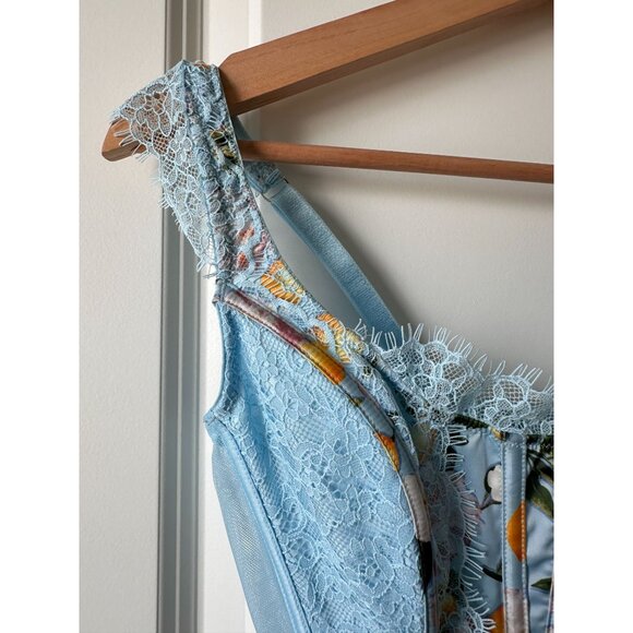 Dream Angels Lace Unlined Corset Bra Top lemon Print baby blue small DD NWT - Picture 11 of 11